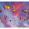 Air Baloons In Sunset Baclground Jigsaw Puzzle Set