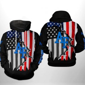 Air Force Falcons NCAA US Flag 3D Printed Hoodie/Zipper Hoodie