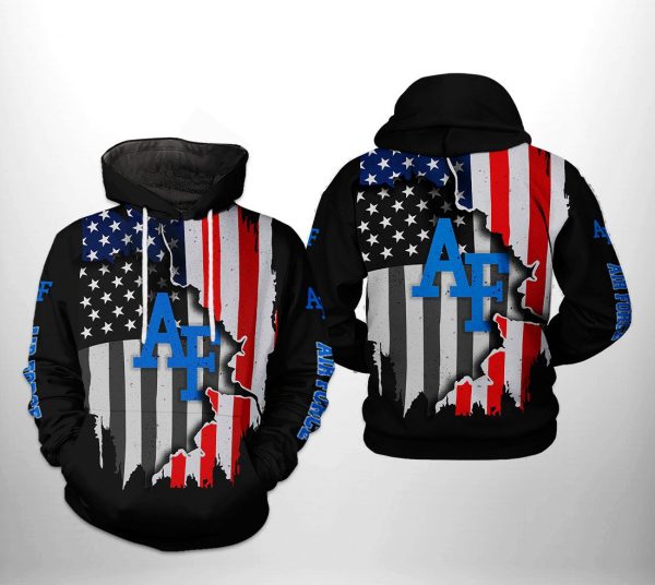 Air Force Falcons NCAA US Flag 3D Printed Hoodie/Zipper Hoodie