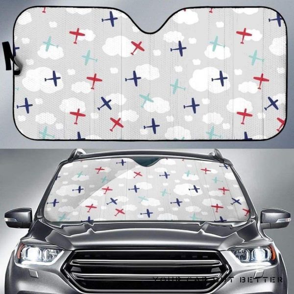 Airplane Cloud Grey Car Auto Sun Shade