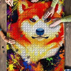 Akitas Dog Colorful Jigsaw Puzzle Set