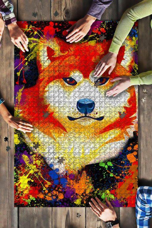 Akitas Dog Colorful Jigsaw Puzzle Set