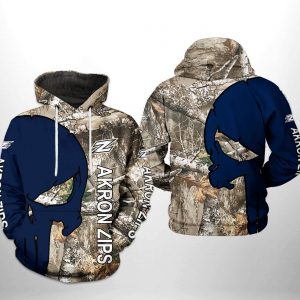 Akron Zips NCAA Camo Veteran Hunting 3D Printed Hoodie/Zipper Hoodie