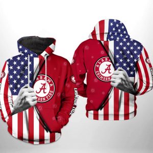 Alabama Crimson Tide NCAA US FLag 3D Printed Hoodie/Zipper Hoodie