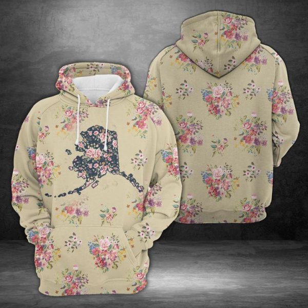 Alaska Floral Vintage 3D Printed Hoodie/Zipper Hoodie