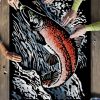 Alaska Kenai River Scratchboard Sockeye Salmon Jigsaw Puzzle Set