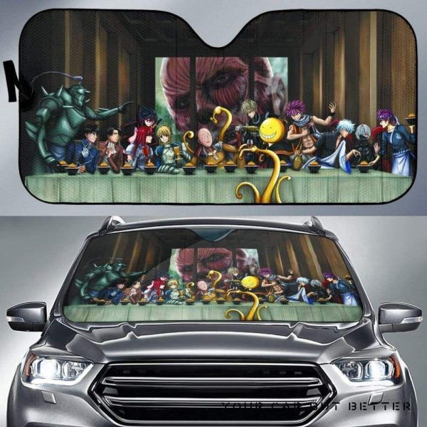 All Animes On Party Table Car Auto Sun Shade