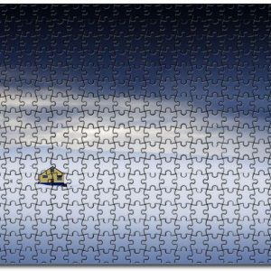 Alone House On Top Of Ice Mountains Jigsaw Puzzle Set
