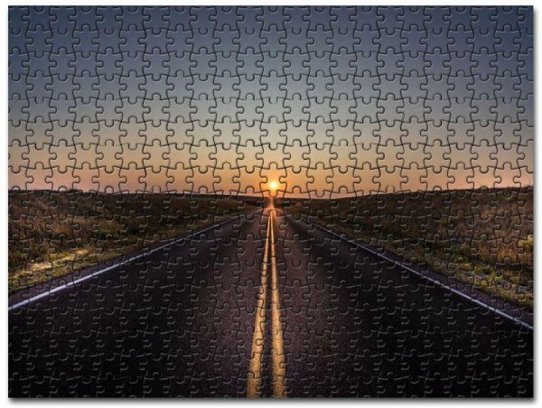 Alone Road Sun Jigsaw Puzzle Set