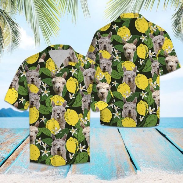 Alpacas Lemons Hawaiian Shirt Summer Button Up