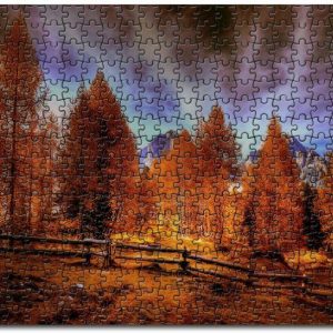 Alpine Mountains Autumn Forest Trees Jigsaw Puzzle Set