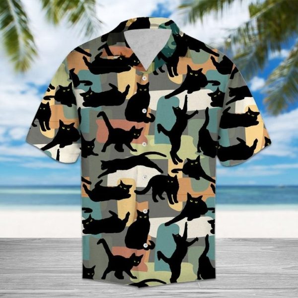Amazing Black Cat Hawaiian Shirt Summer Button Up