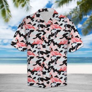 Amazing Camo Flamingo Hawaiian Shirt Summer Button Up