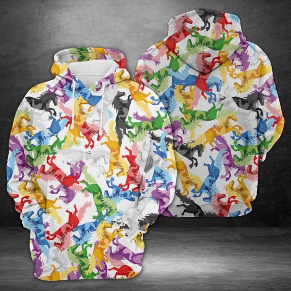 Amazing Colorful Horse 3D Printed Hoodie/Zipper Hoodie