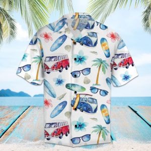 Amazing Hippie Bus Hawaiian Shirt Summer Button Up