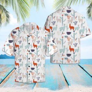 Amazing Llama Hawaiian Shirt Summer Button Up