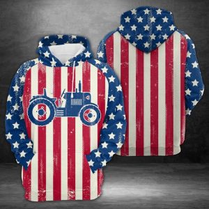 Amazing Tractor American Flag 3D Printed Hoodie/Zipper Hoodie