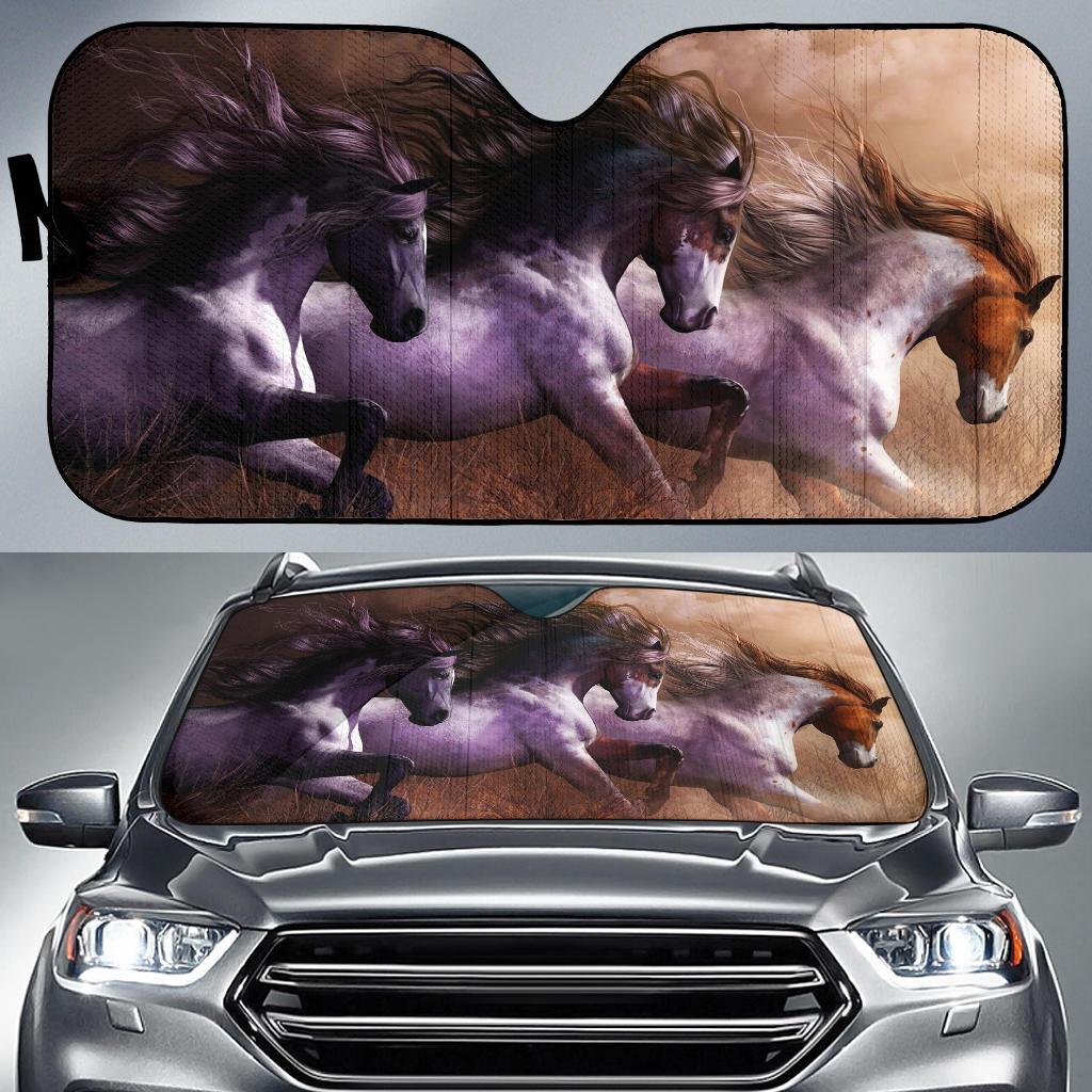 Amazing Wild Horses Car Auto Sun Shade Amazing Wild Horses Car Auto Sun Shade