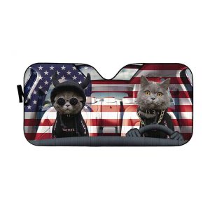 America Hoodie Chartreux Cats Car Auto Sun Shade