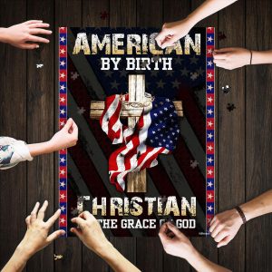 American By Birth Christian By The Grace Of God Jigsaw Puzzle Set