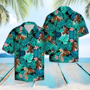 American Paint Green Tropical Hawaiian Shirt Summer Button Up