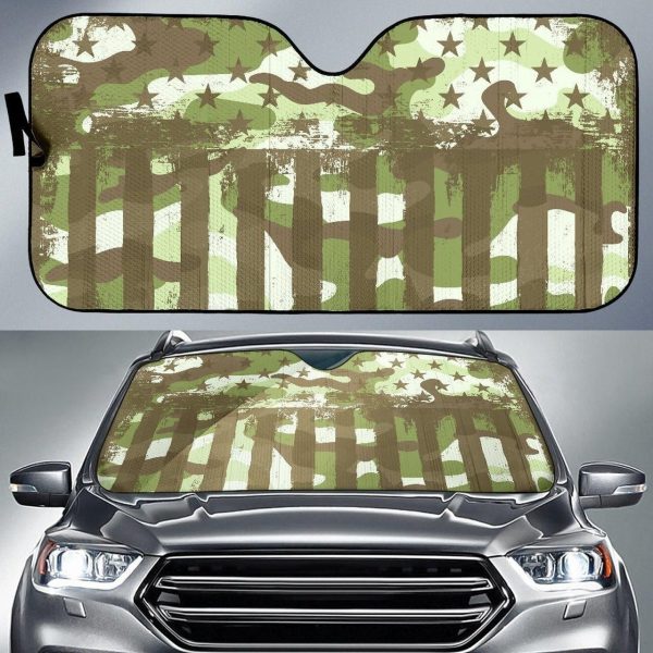 American Patriot Camouflage Green Camo Car Auto Sun Shade