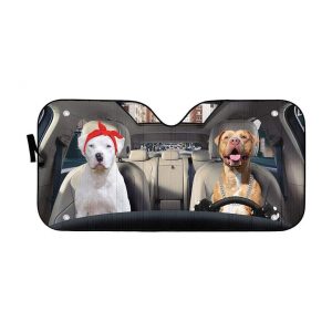 American Pitbull Dogs Car Auto Sun Shade