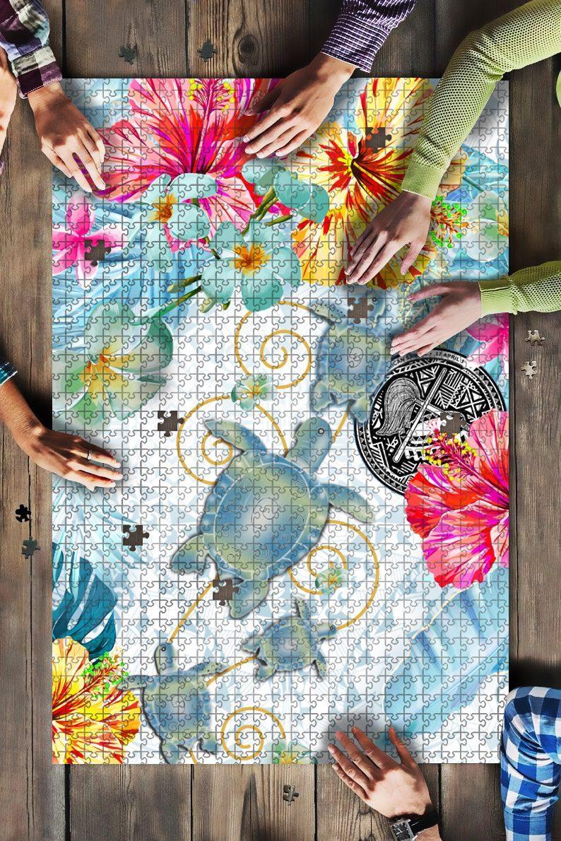 American Samoa Hibiscus Turtle Coat Of Arms Jigsaw Puzzle Set American Samoa Hibiscus Turtle Coat Of Arms Jigsaw Puzzle Set