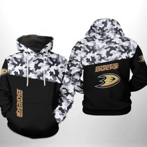 Anaheim Ducks NHL Camo Veteran 3D Printed Hoodie/Zipper Hoodie