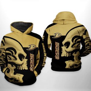 Anaheim Ducks NHL Skull 3D Printed Hoodie/Zipper Hoodie