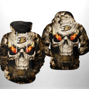 Anaheim Ducks NHL Skull 3D Printed Hoodie/Zipper Hoodie