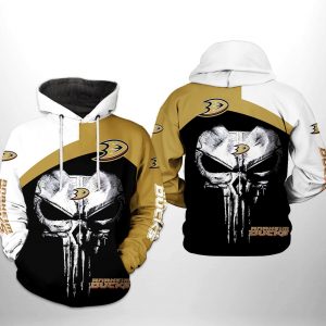 Anaheim Ducks NHL Skull Punisher 3D Printed Hoodie/Zipper Hoodie
