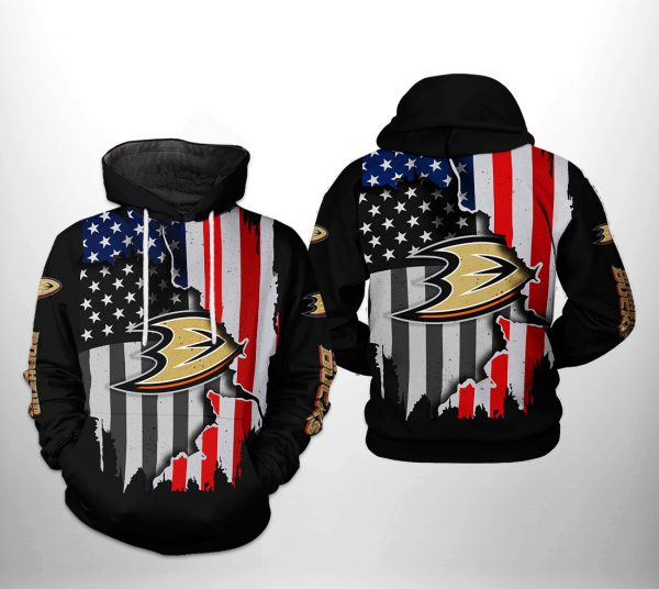 Anaheim Ducks NHL US FLag Team 3D Printed Hoodie/Zipper Hoodie