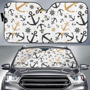 Anchors Rudders Pattern Car Auto Sun Shade