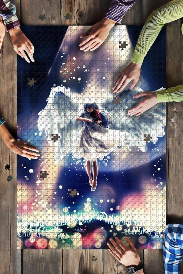 Angel Anime Girl Guitar Heaven Jigsaw Puzzle Set