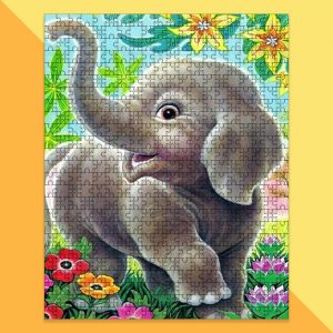 Animal Baby Elephant, Painting Jigsaw Puzzle Set