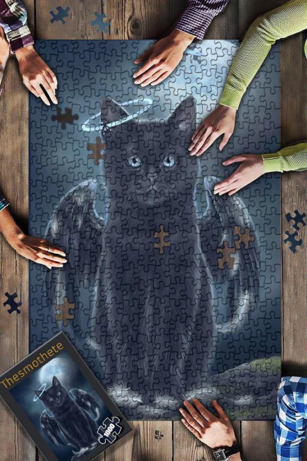 Animal Black Cat Angel Jigsaw Puzzle Set