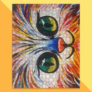 Animal Cat Eyes, Painting Jigsaw Puzzle Set