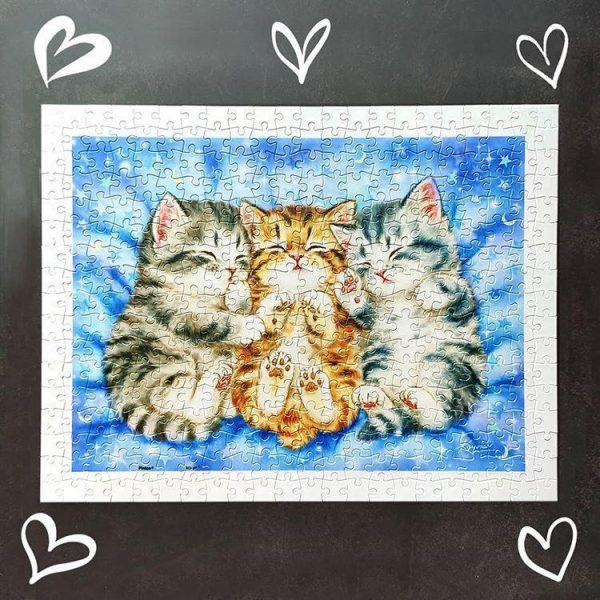 Animal Cats, Three Kittens Jigsaw Puzzle Set