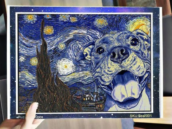 Animal Dog The Starry Night Jigsaw Puzzle Set