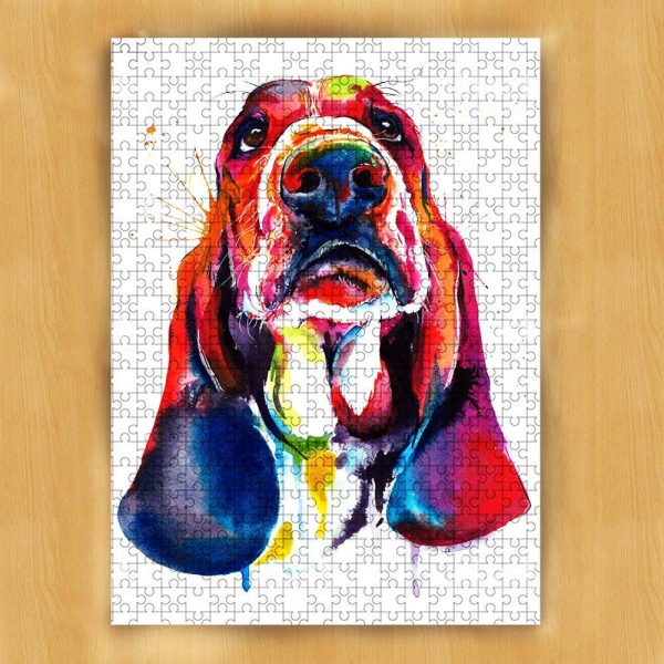 Animal Dogs, Bloodhound, Painting Jigsaw Puzzle Set