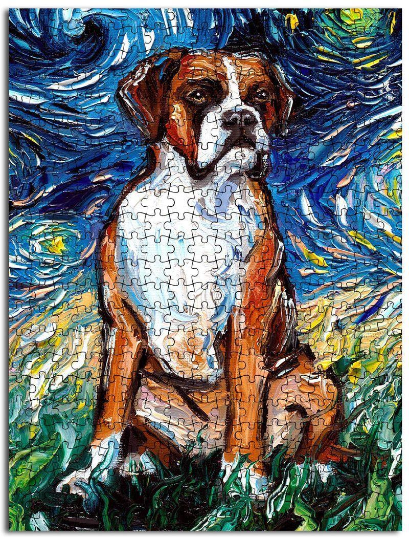 Animal Dogs, Boxer The Starry Night Jigsaw Puzzle Set Animal Dogs, Boxer The Starry Night Jigsaw Puzzle Set