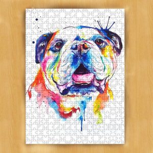 Animal Dogs, Bulldog, Painting Jigsaw Puzzle Set