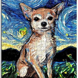 Animal Dogs, Chihuahua The Starry Night Jigsaw Puzzle Set