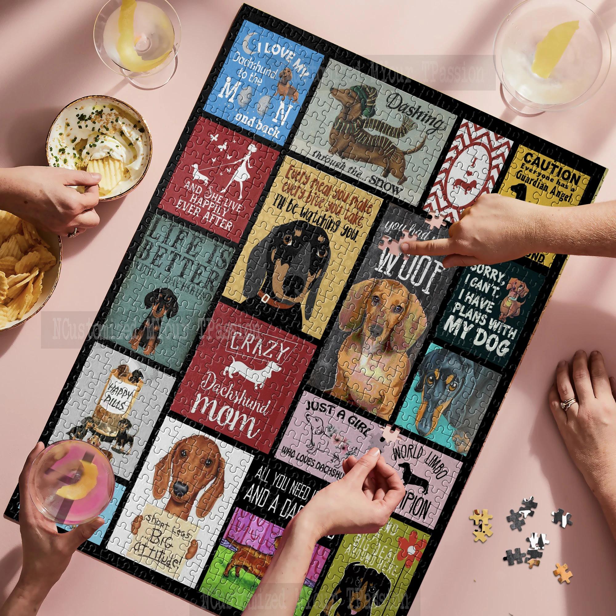 Animal Dogs, Dachshund Lovers Jigsaw Puzzle Set Animal Dogs, Dachshund Lovers Jigsaw Puzzle Set