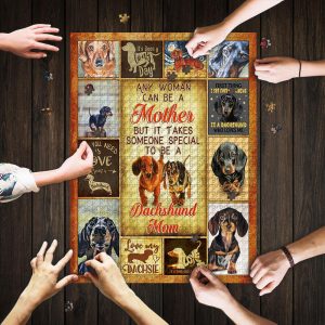 Animal Dogs, Dachshund Mom Jigsaw Puzzle Set
