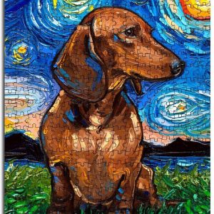 Animal Dogs, Dachshund The Starry Night Jigsaw Puzzle Set