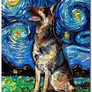Animal Dogs, German Shepherd The Starry Night Jigsaw Puzzle Set