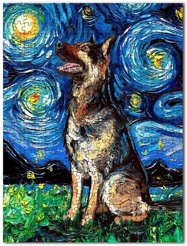 Animal Dogs, German Shepherd The Starry Night Jigsaw Puzzle Set