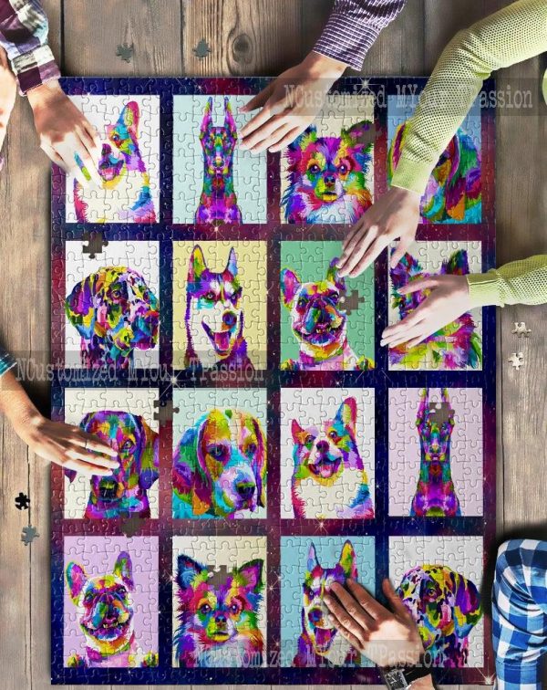 Animal Dogs, Painting Jigsaw Puzzle Set